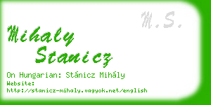 mihaly stanicz business card