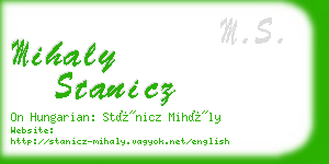 mihaly stanicz business card